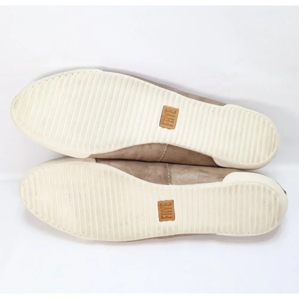Frye Shoes Womens 9 M Melanie Slip On Taupe Brown Casual Comfort‎ Low Round Toe